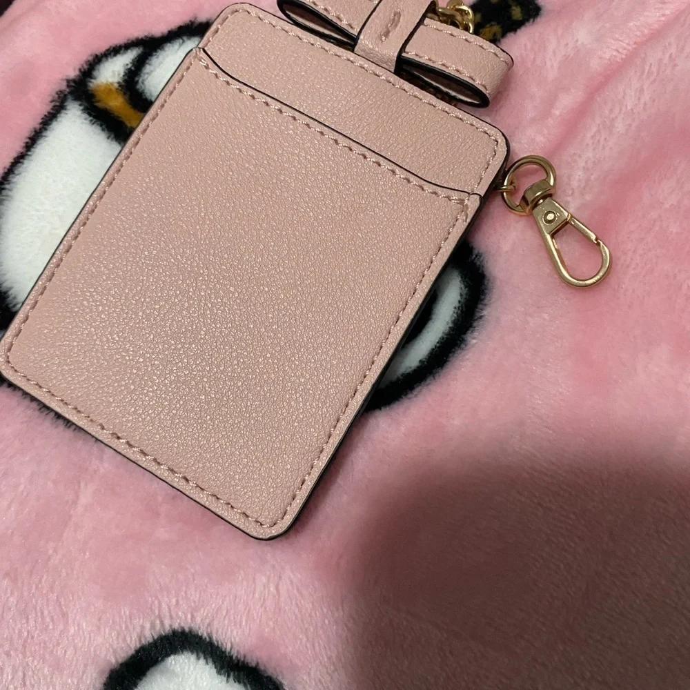 Juicy Couture Pink Card Holder with Gold Accents